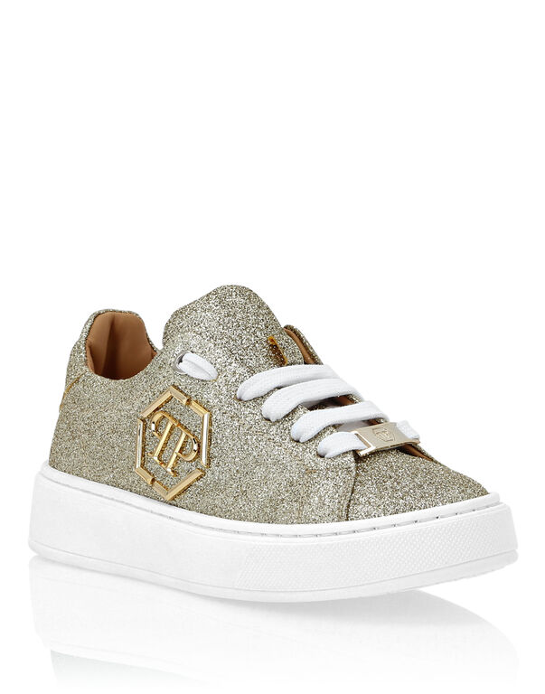 Glitter Lo-Top Sneakers Hexagon gold