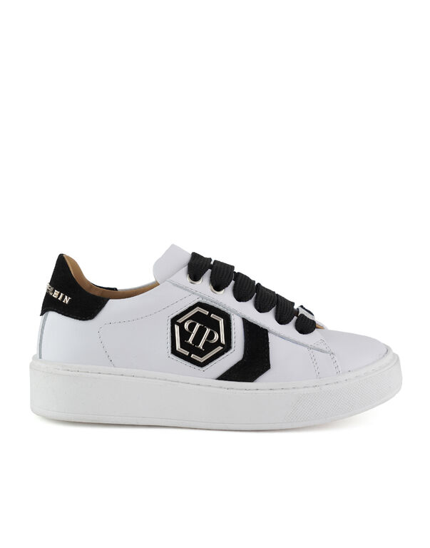 Leather Lo-Top Sneakers Hexagon white / black