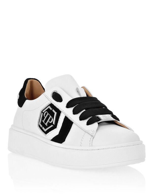 Leather Lo-Top Sneakers Hexagon white / black