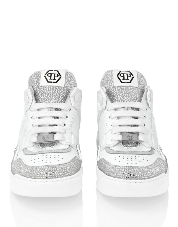 Leather Low-Top Sneakers Moon Walker white