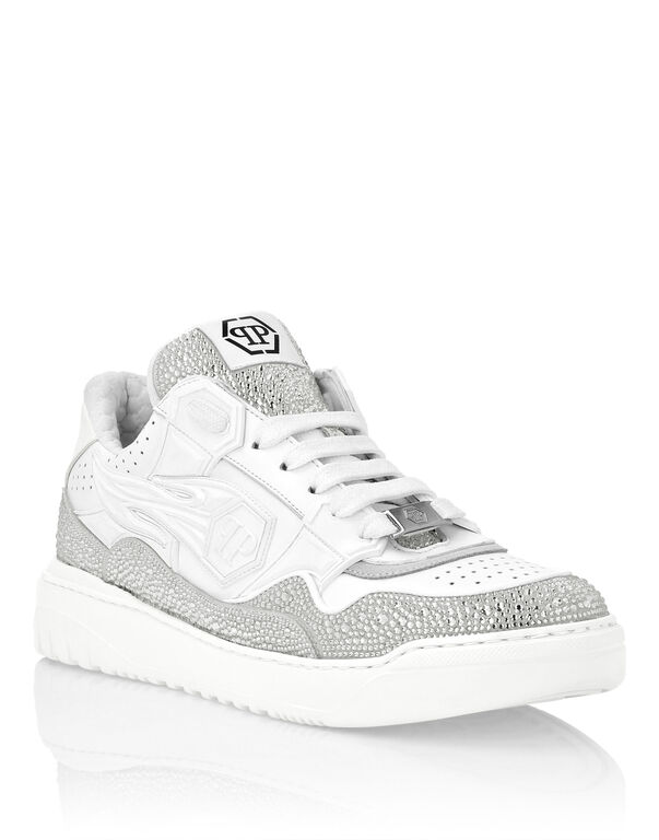 Leather Low-Top Sneakers Moon Walker white