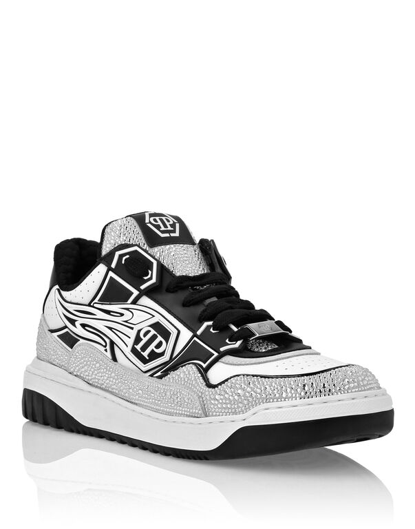 Leather Low-Top Sneakers Moon Walker white / black