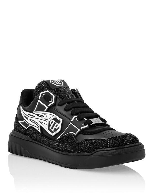 Leather Low-Top Sneakers Moon Walker black / black
