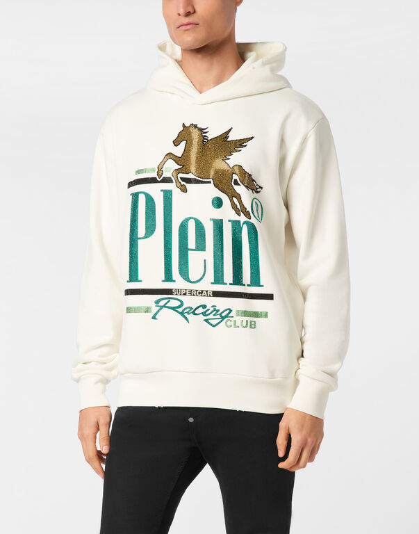Hoodie Sweatshirt LS Racing Club Off White