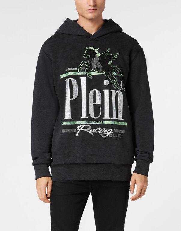 Hoodie Sweatshirt LS Racing Club black/turquoise
