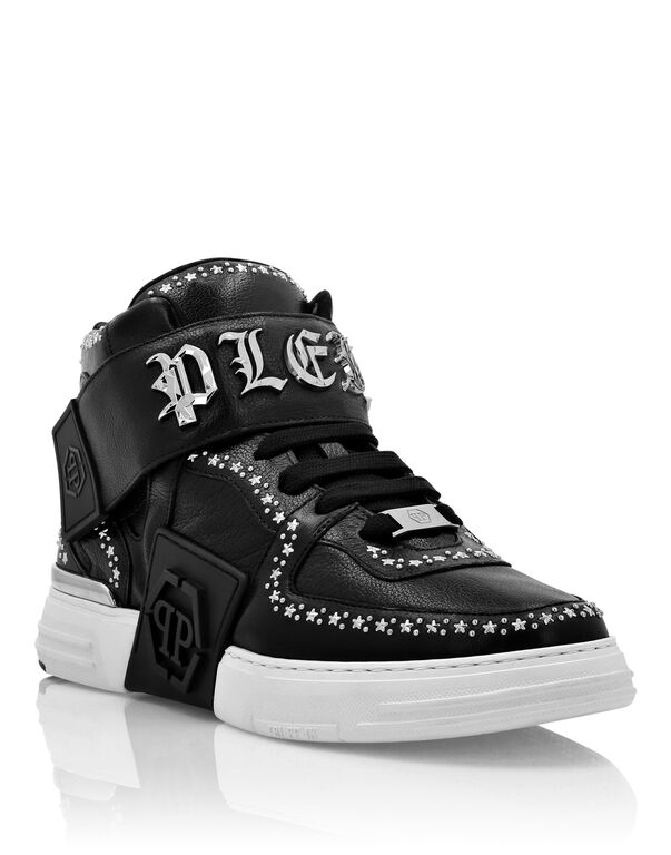 Nappa LeatherMid-Top Sneakers Gothic Plein black
