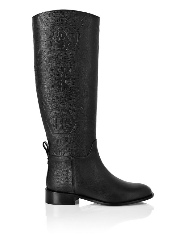 Leather Lo-Heels Mid Boots Monogram black