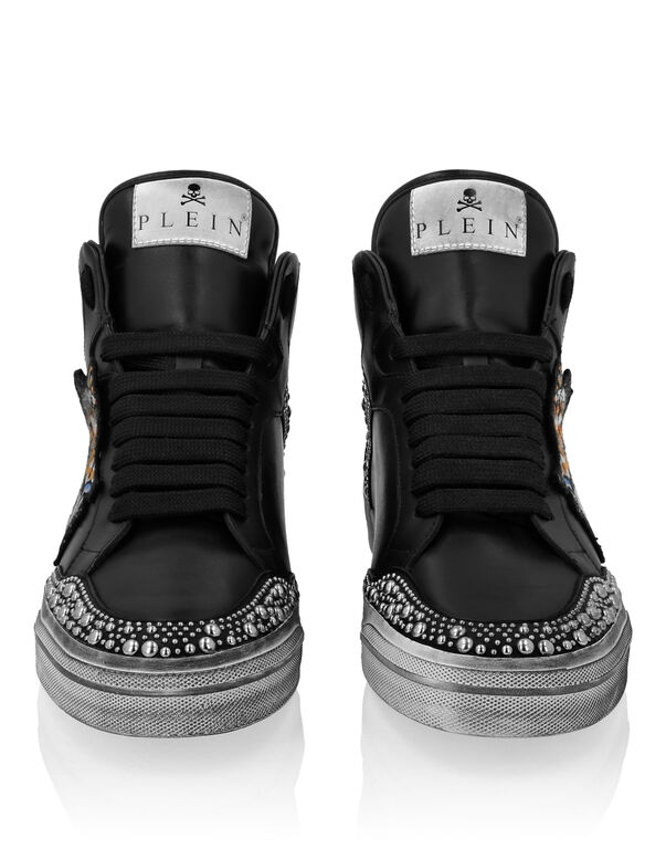 Leather Hi-Top Sneakers Retrokickz Tiger black / black