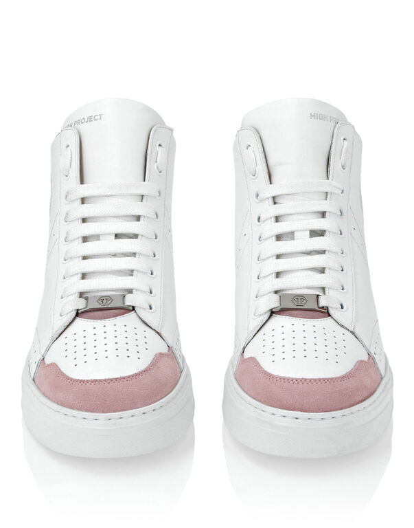 Leather Mid-Top Sneakers Hexagon rose / pink