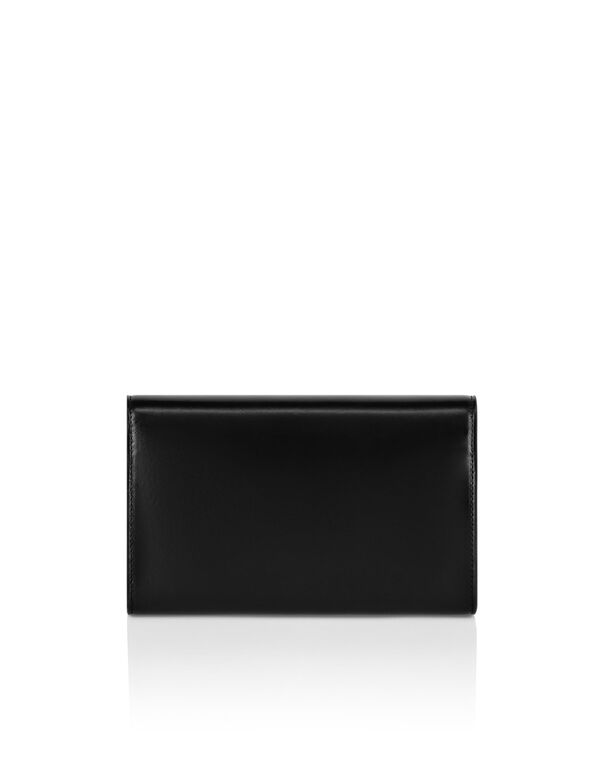 Small Leather Clutch Eagle Belts Skull black