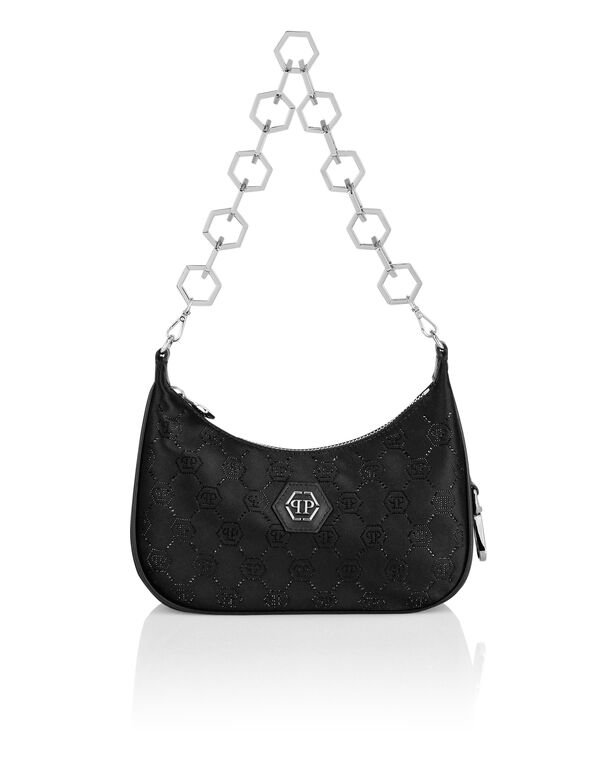 Satin Shoulder Bag Monogram black / black