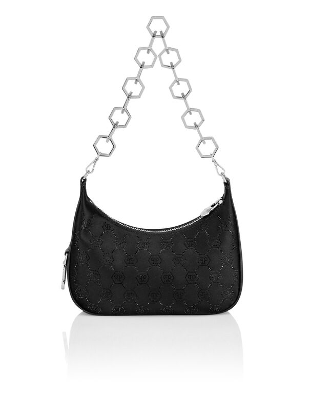 Satin Shoulder Bag Monogram black / black