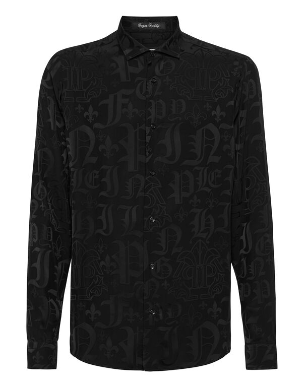 Jacquard Shirt Sugar Daddy Cut LS Monogram black