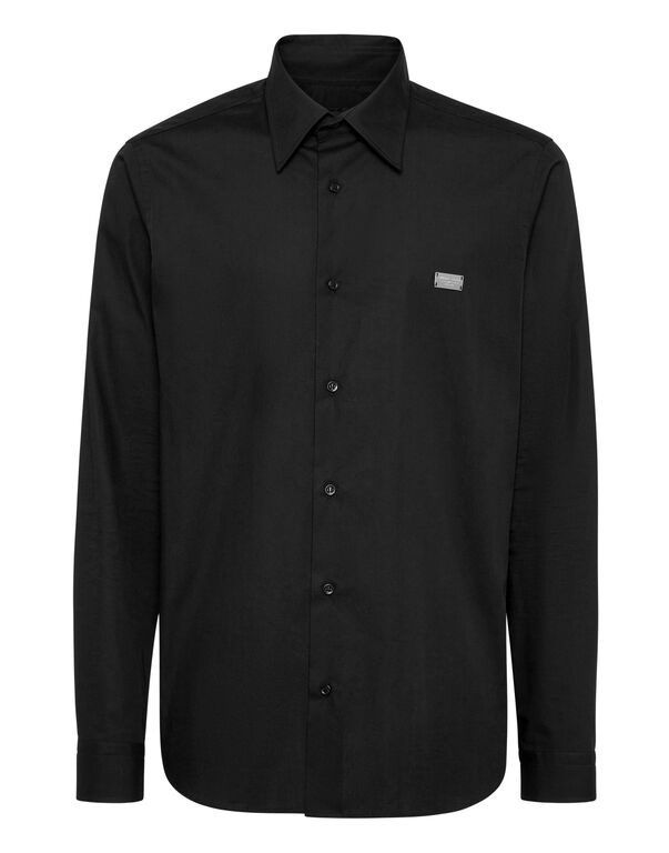Shirt Sugar Daddy Cut LS Strass Skull&Bones black
