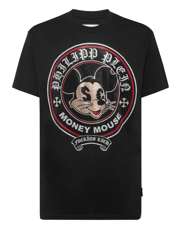 Jersey T-shirt Round Neck SS Strass Money Mouse black