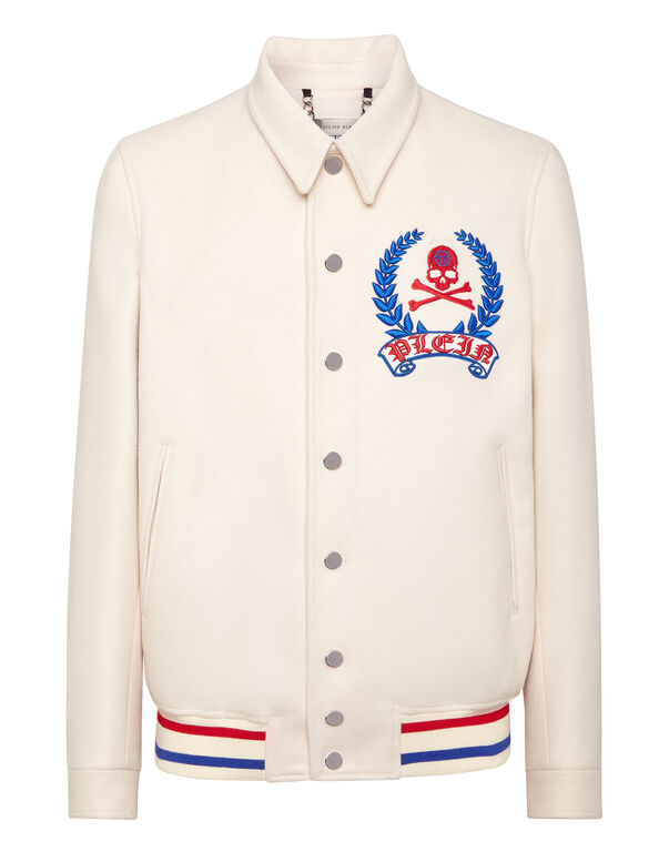Bomber Collar Shirt white