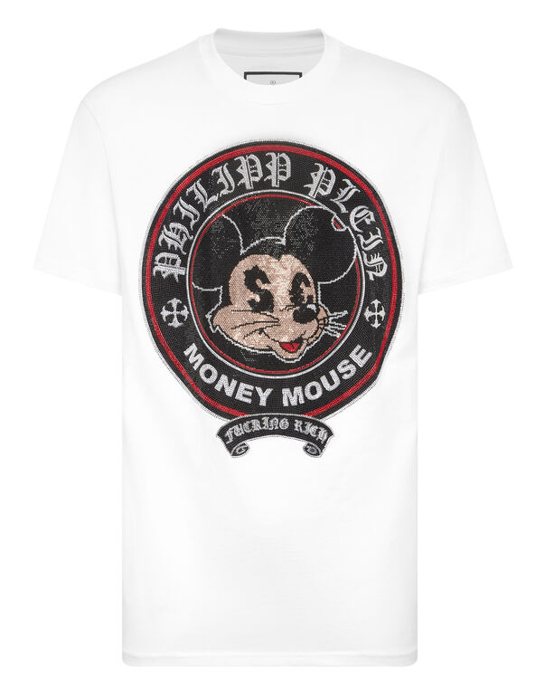 Jersey T-shirt Round Neck SS Strass Money Mouse white