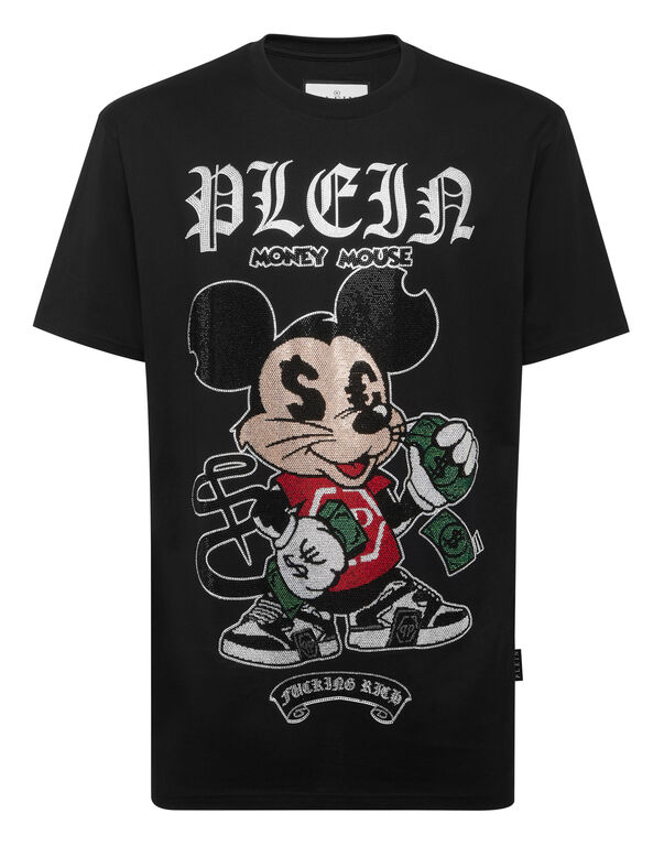 Jersey T-shirt Round Neck SS Strass Money Mouse black