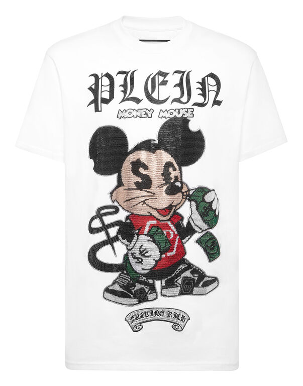 Jersey T-shirt Round Neck SS Strass Money Mouse white