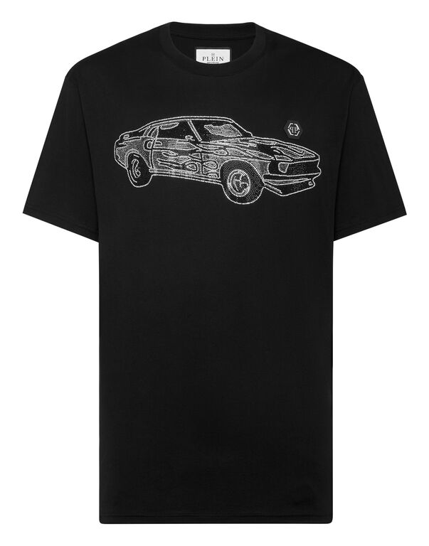 Jersey T-shirt Round Neck SS Strass Cars Racing black
