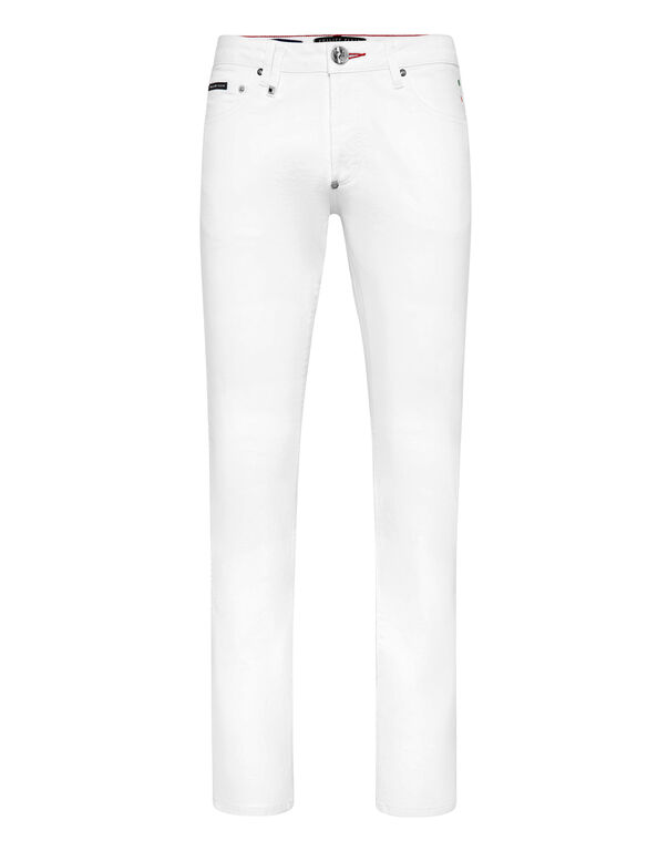 Denim Trousers Super Straight Cut Skulls Summer Snow