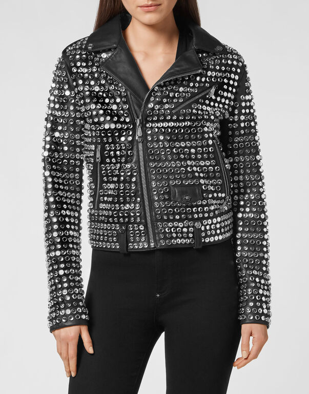 LIMITEDEDITIONCRYSTALBIKER with Crystals black