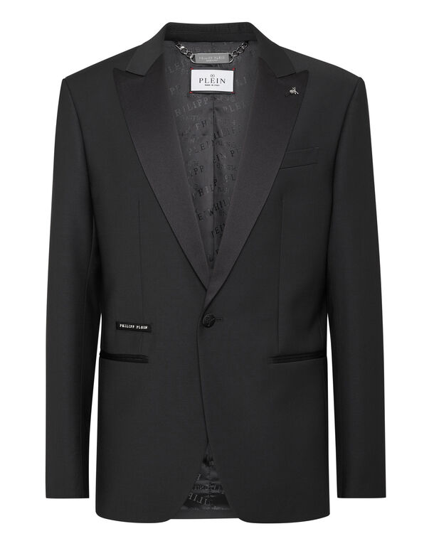 Wool Printed Blazer Skull black