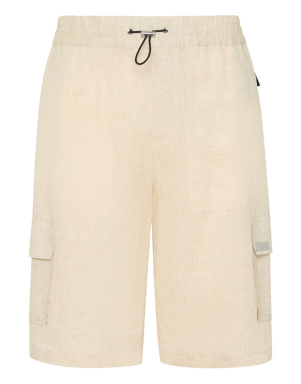 Linen Short Trousers Coolkid Cargo beige