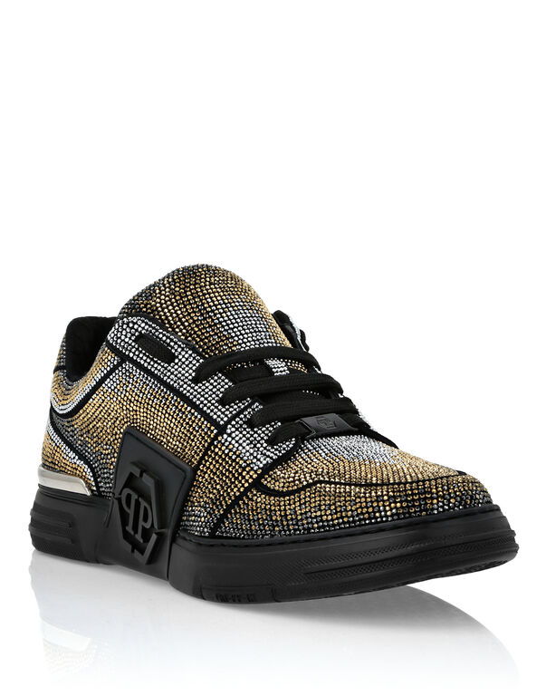 Suede Lo-Top Sneakers Strass Hexagon brown