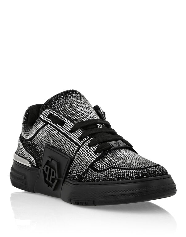 Suede Lo-Top Sneakers Strass Hexagon black