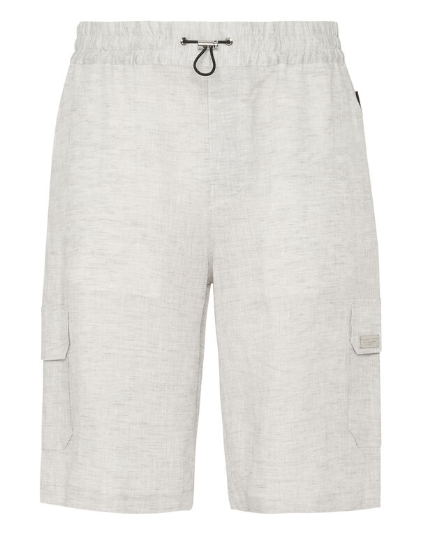 Linen Short Trousers Coolkid Cargo grey