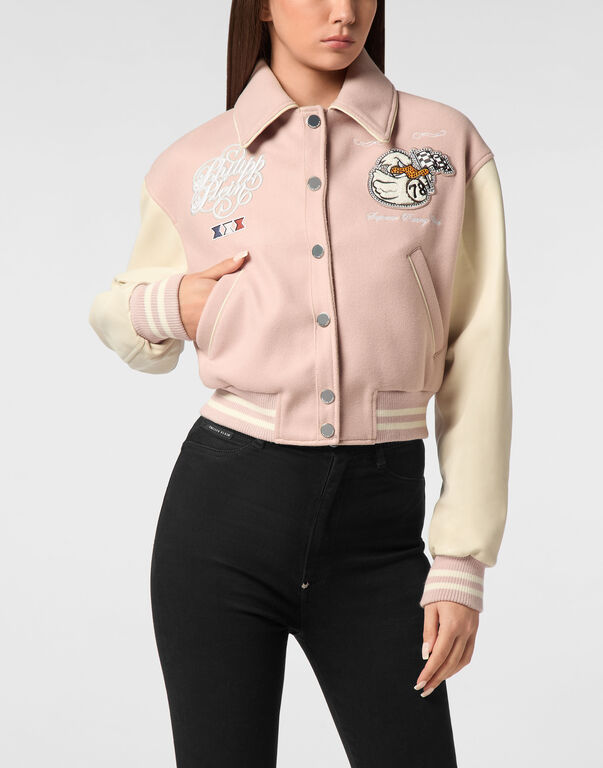 Bomber Jacket College PP Duck nude pink