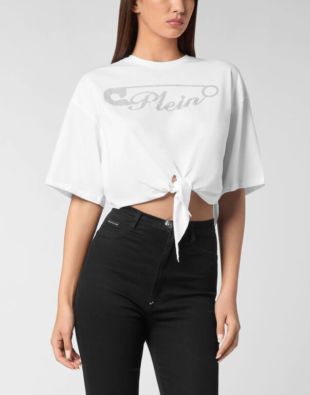 T-shirt Round Neck SS Crop white