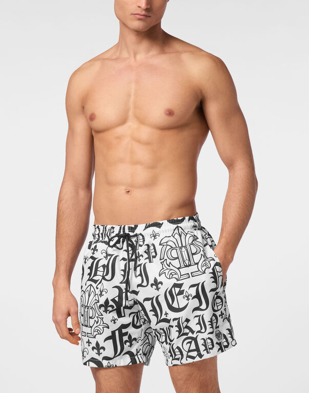 Jogging Shorts Gothic Plein white