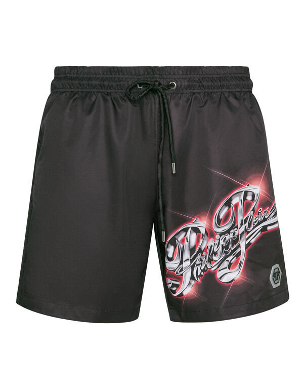 Jogging Printed Shorts Hologram Plein black / red