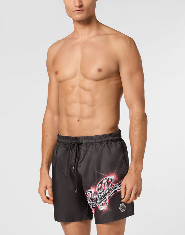 Jogging Printed Shorts Hologram Plein black / red