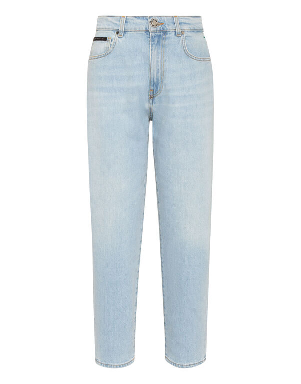 Denim Trousers Mom Fit Luminous Blue