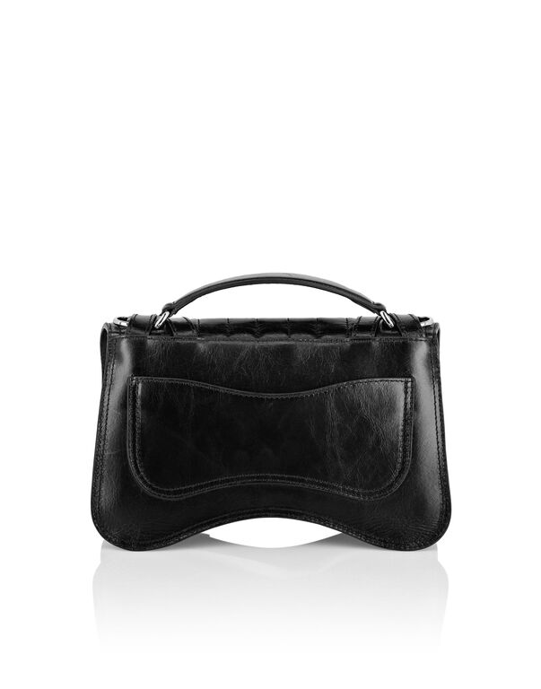 Leather Medium Belt Bag Hexagon black