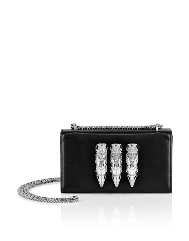 Leather Small Clutch Eagle black