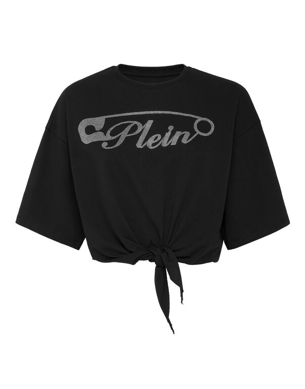 T-shirt Round Neck SS Crop black