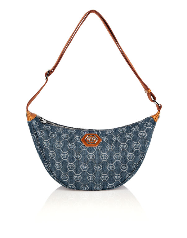 Denim Medium Shoulder Soft Bag Monogram