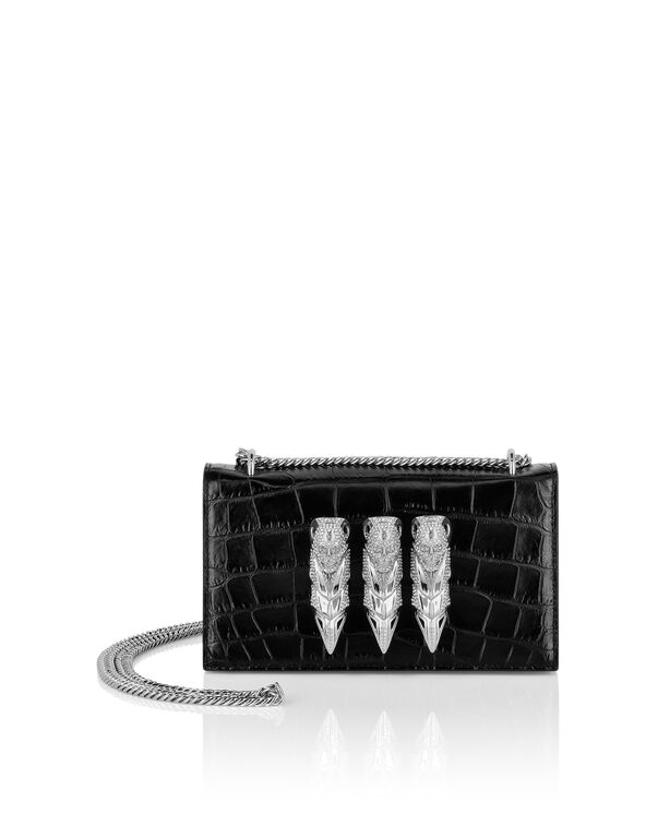 Crocco Printed Small Shoulder Bag black