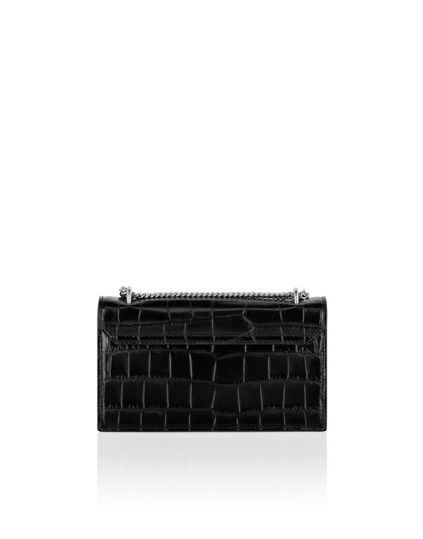 Crocco Printed Small Shoulder Bag black