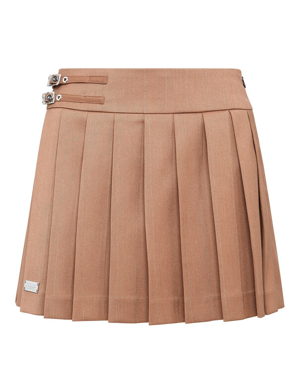Plisse Mini Skirt brown
