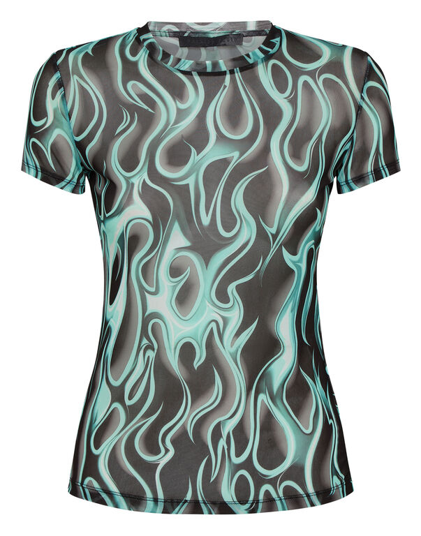 Tulle T-Shirt Sexy Pure SS Flame black